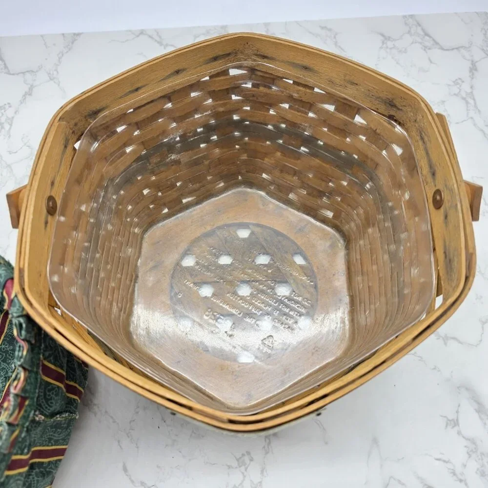 Vintage Longaberger 1997 Christmas Snowflake Basket Liner Protector USA Holiday